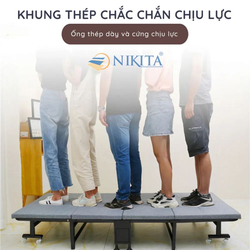 Giường gấp 4 khúc mẫu mới  NKT-148