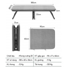 Giường gấp có bánh xe bên hông Nikita NKT - Q125